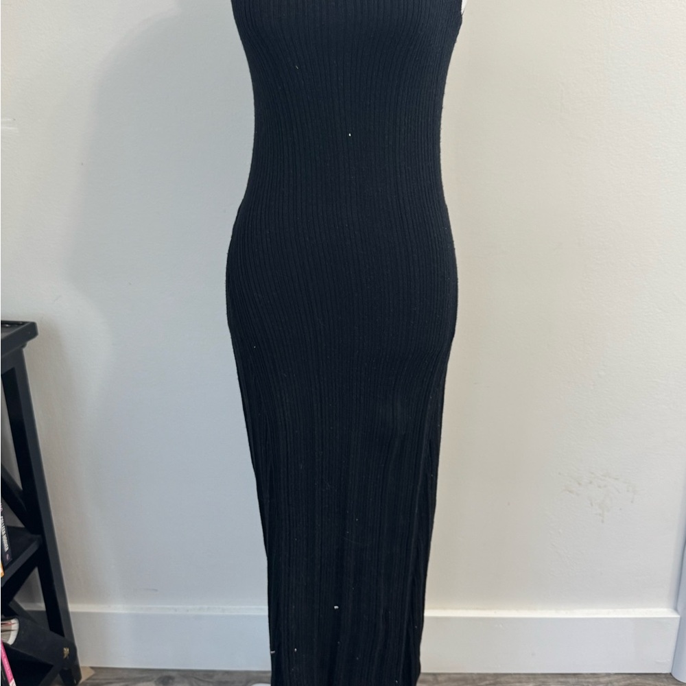 a new day Black Ribbed Maxi Dress